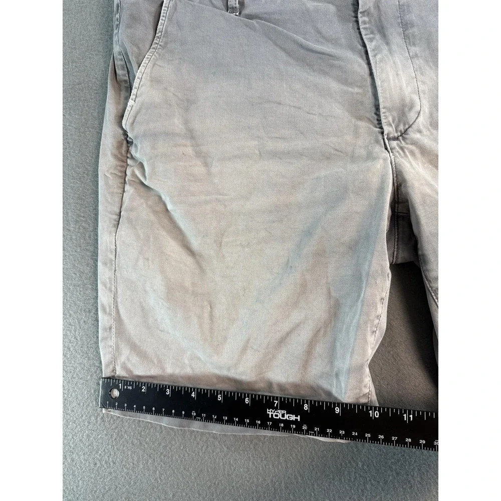 AG Adriano Goldschmied Wanderer Shorts Mens 35 Gray Chino Slim 10 Inseam Casual